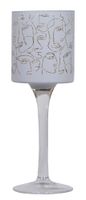 Kielich szklany w twarze biały niski