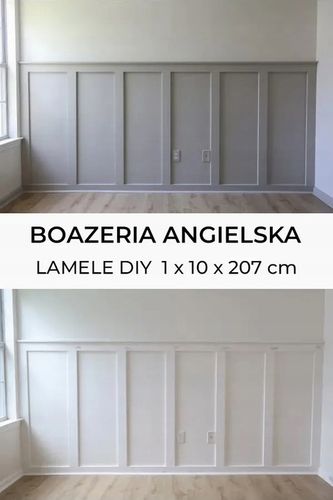 Boazeria angielska listwy do malowania DIY 207x10 cm deski panel 3D na Arena.pl