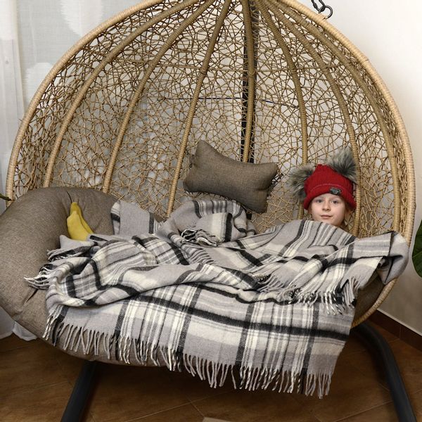 Koc Wełniany 150X200 Krata 18736 zdjęcie 1