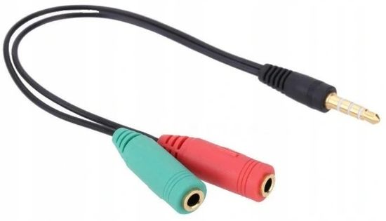 Adapter Kabel Mini Jack 3-4 Pin Słuchawki Mikrofon