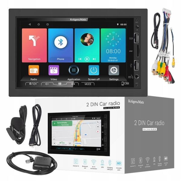 Radio 2DIN EKRAN 7 cali GPS WiFi Android BT USB SD AUX zdjęcie 1