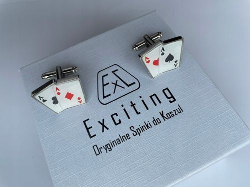Spinki do mankietów EXC Poker Karty do Gry Kareta 4 Asy 2 Pary dla Szulera na Arena.pl