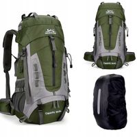 Plecak turystyczny górski w góry 70L Traper 3 GREEN z pokrowcem Trekkingowy