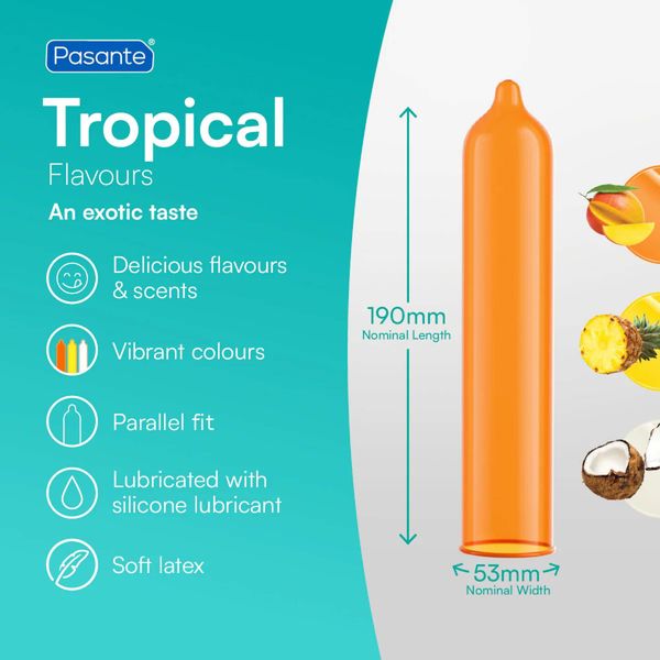 Pasante Tropical Condoms Bulk Packs 144 Pcs zdjęcie 3