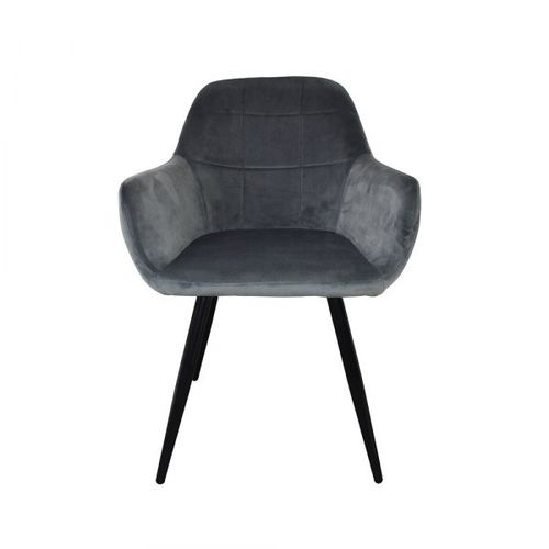 18153 Antracytowy komplet welurowych krzeseł 2 sztuki nowoczesne na Arena.pl