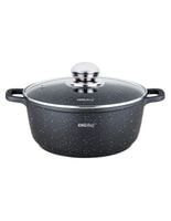 GARNEK ŻAROODPORNY Z POWŁOKĄ MARMUROWĄ 22CM / 3,3L CZARNY