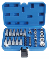KLUCZE NASADOWE TORX SPLINE 3/8" NASADKI BITY ZESTAW KLUCZY 34el WALIZKA