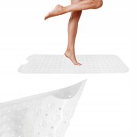 MATA ŁAZIENKOWA ANTYPOŚLIZGOWA DO WANNY BIAŁA DŁUGA 99x40 ODPORNA STYLOWA