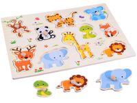 DLA DZIECI ZABAWNA UKŁADANKA DREWNIANYCH ZWIERZĄT