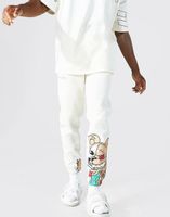 ECRU SPODNIE DRESOWE OCIEPLANE JOGGERY NADRUK MIŚ REGULAR FIT BOOHOO M