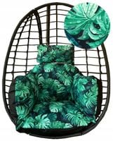 Poduszka na huśtawkę ogrodową fotel wiszący kokon WODOODPORNA monstera