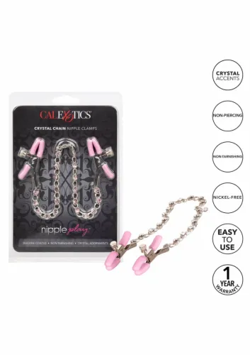 calexotics crystal chain nipple clamps z kryształkami, regulowane na Arena.pl