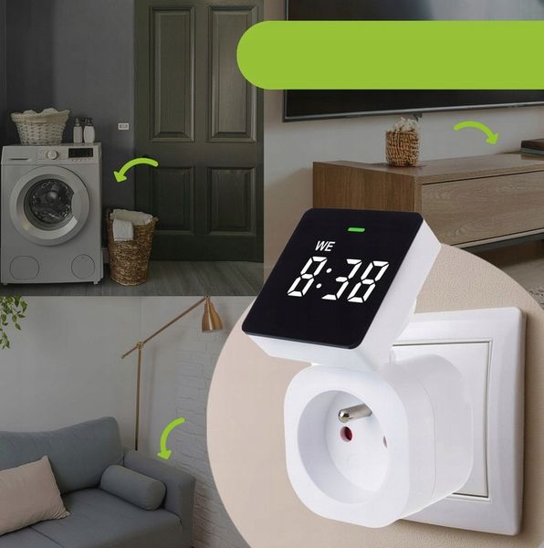 PROGRAMATOR CZASOWY TIMER CYFROWY 8 PROGRAMÓW 3680W EKRAN LCD 16A IP20 zdjęcie 7