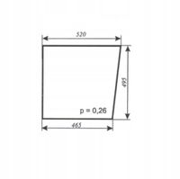 szyba drzwi dolna do ciągnika MF-255 kabina Krotoszyn mała