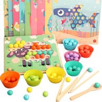 MONTESSORI DREWNIANA UKŁADANKA z KULKAMI DREWNIANY SORTER GRA PUZZLE DZIECI