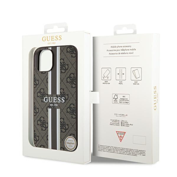 Etui Guess do iPhone 15, iPhone 14, iPhone 13, Brązowy, MagSafe zdjęcie 8