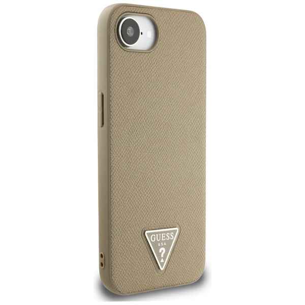 etui guess grained triangle magsafe do iphone 16e brązowy zdjęcie 4