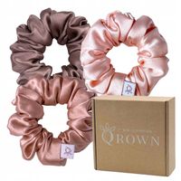 Jedwabna Gumka Do Włosów 3szt Zestaw Odcienie Różu, Scrunchie Jedwabna