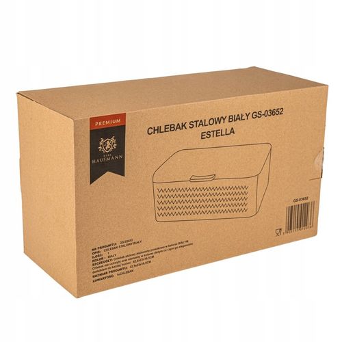 Duży CHLEBAK Pojemnik na Pieczywo Chleb bułki STALOWY Biały Karl na Arena.pl