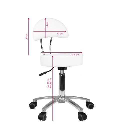 TABORET KOSMETYCZNY AM-309 BIAŁY na Arena.pl