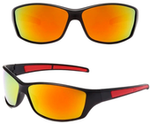 Okulary sportowe do jazdy polaryzacyjne uniwersalne czerwone lustrzanki