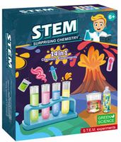 EKSPERYMENTY DLA DZIECI ZESTAW EDUKACYJNY WULKAN MAŁY CHEMIK 14W1 WYBUCH