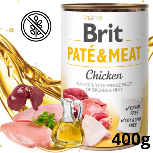 mokra karma dla psa brit pate & meat chicken 400 g z kurczakiem bezzbożowa na Arena.pl