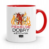 Kubek Czerwony Dla Piekielnie Dobrego Kierownika Z Nadrukiem Ze Zdjęciem