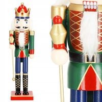 DREWNIANY DZIADEK DO ORZECHÓW figurka ozdoba świąteczna XXL 38cm PREMIUM