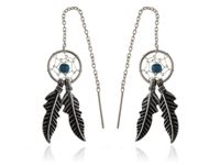 PRZEWLEKANE SREBRNE KOLCZYKI ŁAPACZ SNÓW DREAM