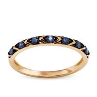 piękny delikatny art deco pierścionek złoty z szafirami