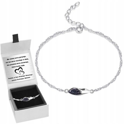 BRANSOLETKA SREBRNA 925 DAMSKA NOC KAIRU GRAWER NA WALENTYNKI SREBRO na Arena.pl