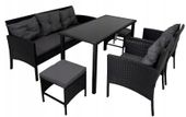 Komplet mebli ogrodowych Capri Pro technorattan czarny 7 osób