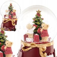 Szklana Kula śnieżna Miś choinka pozytywka 13cm figurka świąteczna