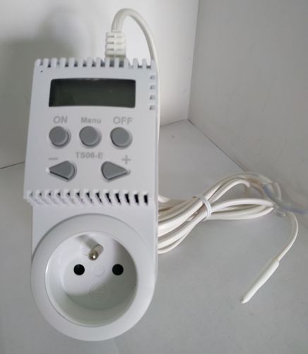TERMOSTAT GNIAZDKOWY ELEKTROBOCK TS06-E - Z ZEWNĘTRZNYM CZUJNIKIEM na Arena.pl