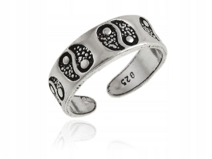 Pierścionek srebro na palec u stopy Yin Yang ps067 zdjęcie 1