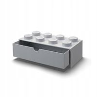 Pojemnik klocek z szufladą Lego Brick 8 Desk Drawer szary