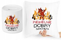 Dla Szachisty Zestaw Poduszka + Skarbonka Prezent Z Nadrukiem Ze Zdjęciem