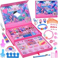 Duży zestaw piękności SYRENKA Cienie Lakiery Spinki Gumki do włosów ZA5574