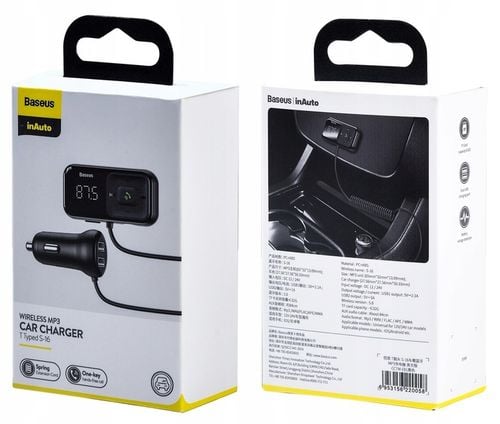 BASEUS TRANSMITER FM BLUETOOTH ŁADOWARKA SAMOCHODOWA 2x USB AUX SD na Arena.pl