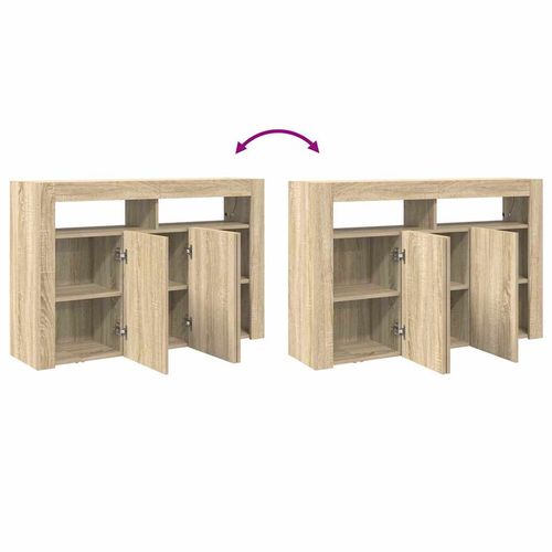 Bufet dąb sonoma 116 x 30 x 75 cm Materiał drewnopochodny na Arena.pl