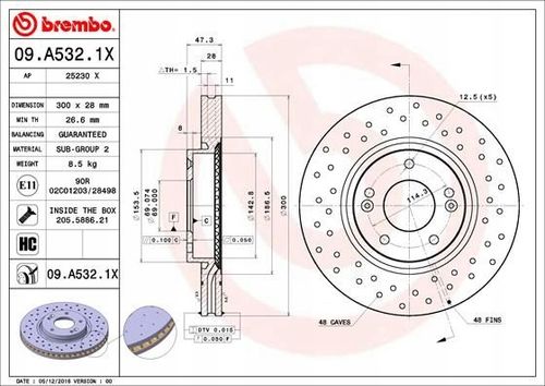 TARCZA HAM PRZOD 300X28 V XTRA BREMBO na Arena.pl