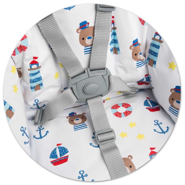 Krzesełko do karmienia Eldo biało-niebieski zdjęcie 14