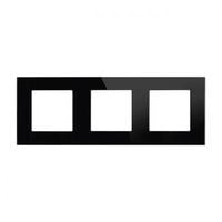 Ramka szklana potrójna czarna hartowana