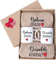 RĘCZNIK KUBEK ZESTAW NA DZIEŃ DLA BABCI I DZIADKA DZIADKÓW PREZENT Z HAFTEM