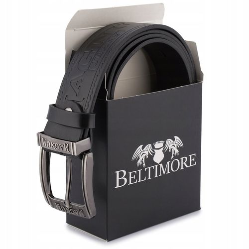 Pasek męski skórzany premium szeroki 4cm klasyczny czarny Beltimore na Arena.pl