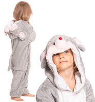 Piżama Dla Dzieci Dziecięca Kigurumi Onesie Kostium Mysz Szara 135-145 cm