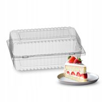 Pojemnik na Ciasto Opakowanie Cukiernicze Przezroczyste Zamykane 50 szt.