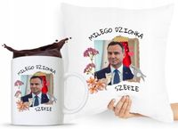 Zestaw Poduszka + Kubek Prezent Andrzej Duda Pis Z Nadrukiem Ze Zdjęciem