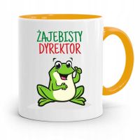 Dla Dyrektora Kubek Żółty Żajebisty Dyrektor Z Nadrukiem Ze Zdjęciem